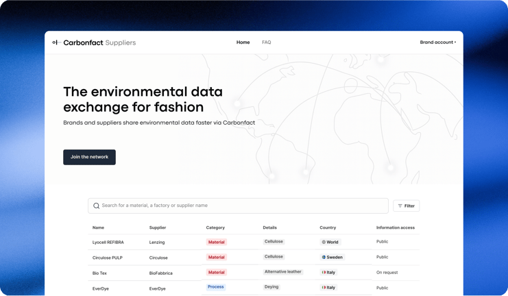 Introducing Carbonfact for Suppliers: The Environmental Data Exchange Connecting Fashion Brands and Suppliers