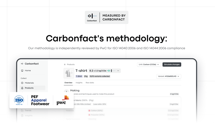 PwC has independently reviewed the Carbonfact LCA methodology